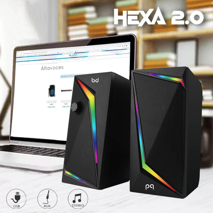 Altavoz Gaming BIWOND WONDERFUL EXPERIENCE Hexa 2.0 (USB - 10 W - Negro)