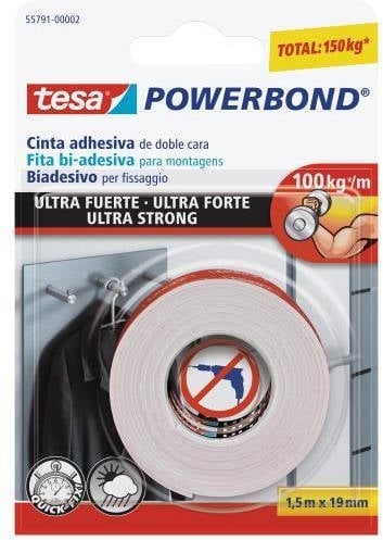 Cinta Adesiva de Dupla Face TESA Powerbond Ultra Strong (1.5 m x 19 mm)