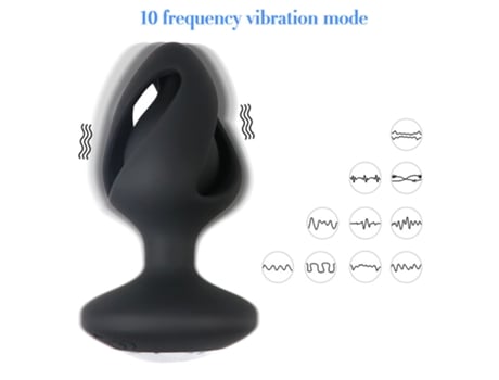 Vibrador anal con control remoto con 10 modos de vibración para adultos (azul) VEANXIN