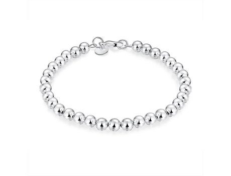 Pulsera de cadena de plata esférica de 6m cuentas de cuentas H114 LKNSPCH114