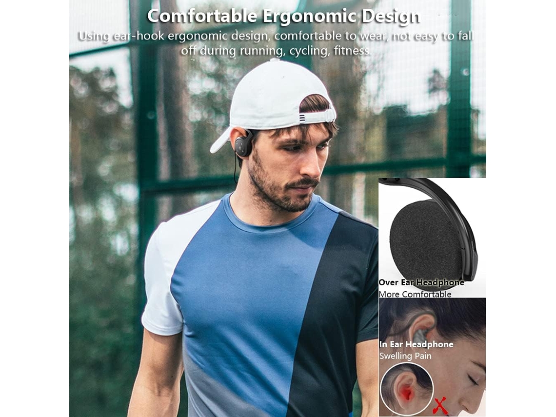 ELKUAIE Auriculares deportivos inalámbricos Bluetooth Auriculares  inalámbricos plegables ligeros