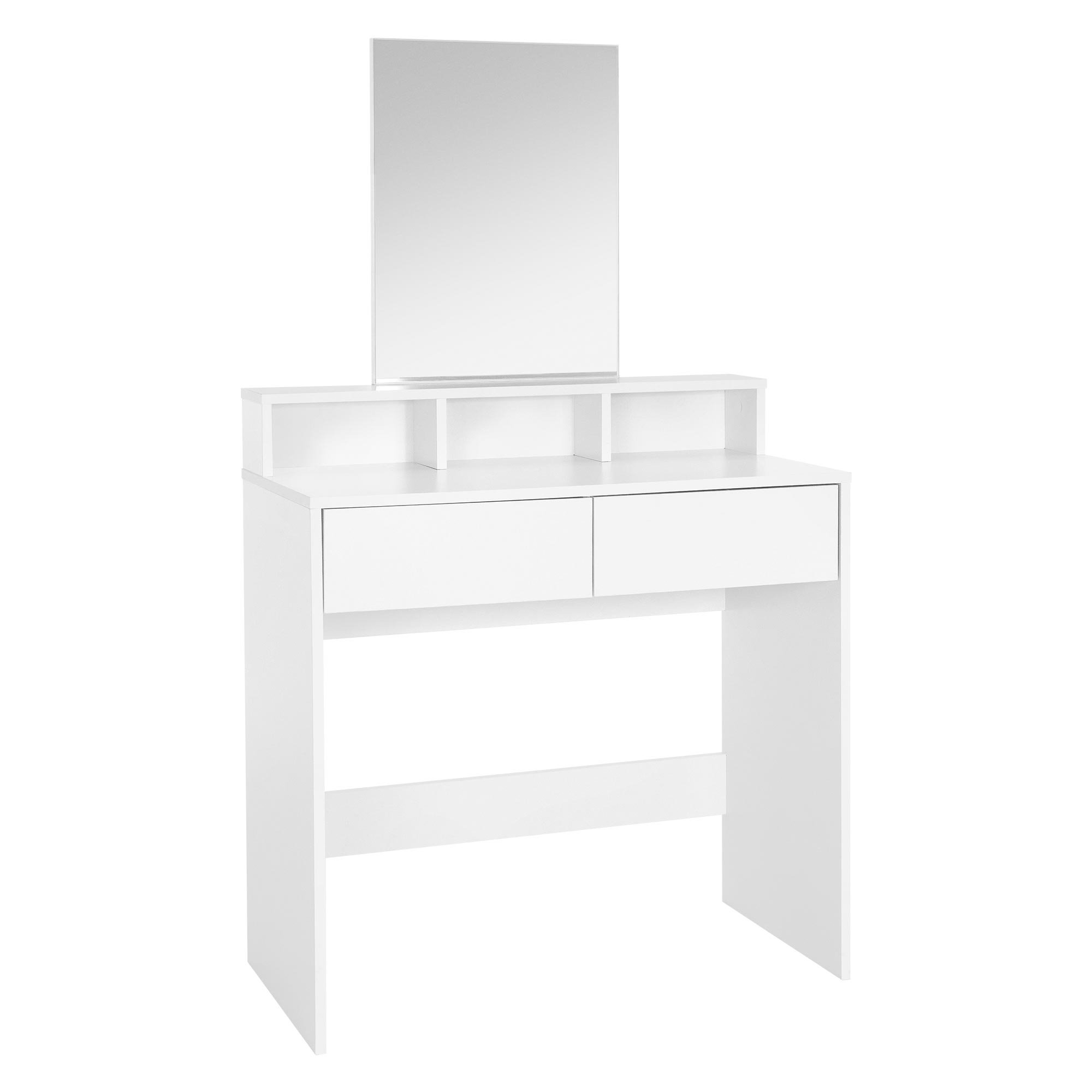 Tocador Espejo Mesa moderna make up comoda madera dos aglomerado blanco con rectangular mldesign mdf 80 40 140