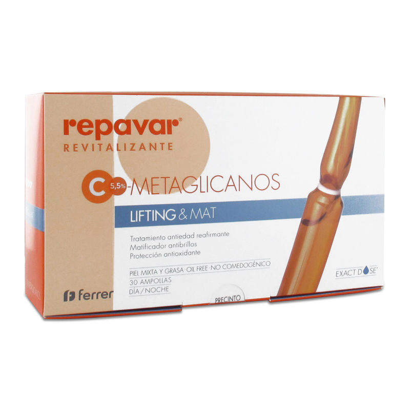 Ampollas Faciales REPAVAR Metaglicanos Lifting Mat Dia y Noche (30 x 1 ml)