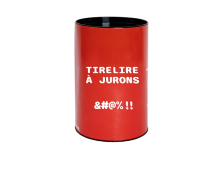 Hucha original con mensaje “tirelire à jurons” Hucha grande para adultos de acero Hucha lata para regalo Medidas: 13 x 20 cm FISURA