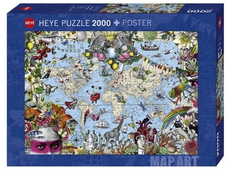 Puzzle 2000 Pcs Map Art, Quirky World (9 años)