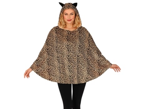 Disfraz Unisex WIDMANN poncho con capucha de leopardo (Tam.: Adulto universal)