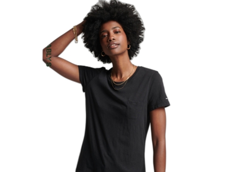 Camiseta para Mujer SUPERDRY (34 - Algodón - Negro)