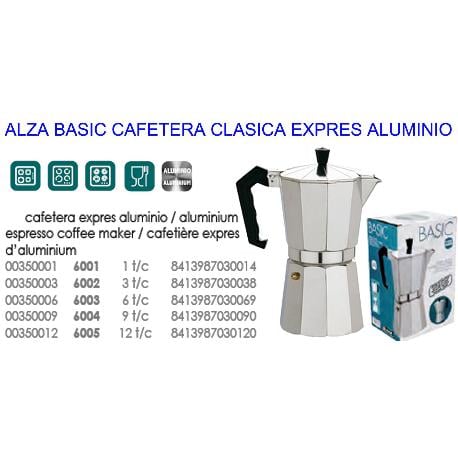 Alza basic cafetera clasica expres aluminio   9 tazas 6004