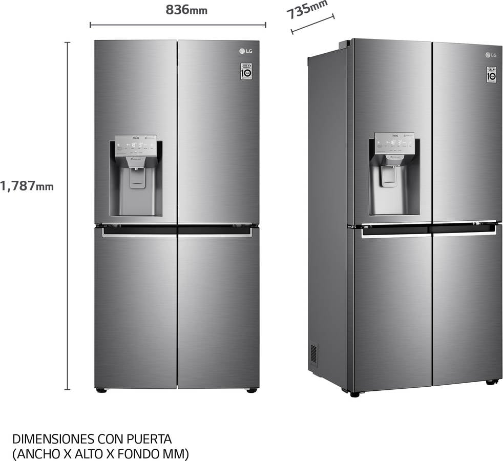 Frigorífico Americano LG GML844PZ6F (No Frost - 179 cm - 506 L - Inox)