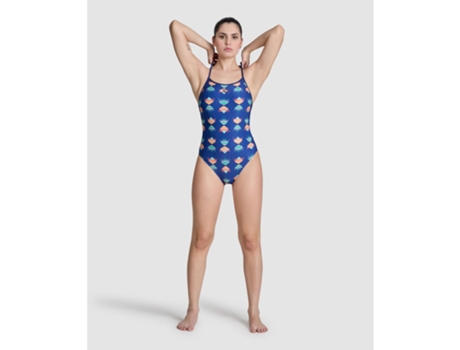 Bañador de Mujer para Natación ARENA Pieza Vibes Boos Azul (32)