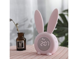 XGF Reloj despertador para niños - Conejo lindo - Reloj de alarma creativo - Lámpara de noche - Función de snooze - Medio cronometrado