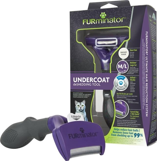 Furminator Ml Herramienta deshedding para gatos medianos y grandes pelo corto cepillo apto