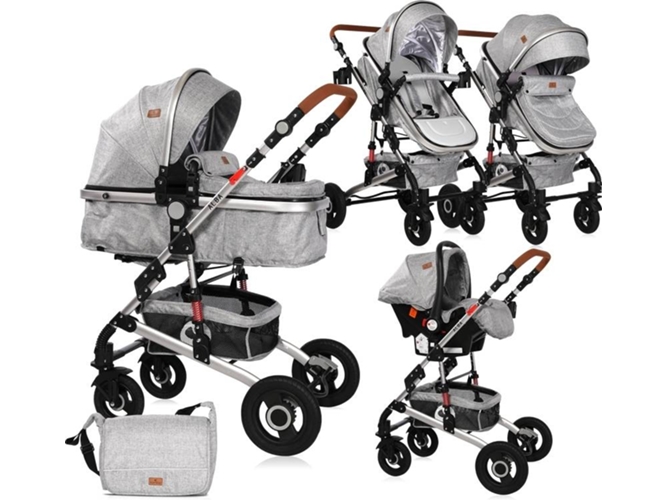 Carrito de Bebé Trio LORELLI 3 In 1 Alba Set Gris