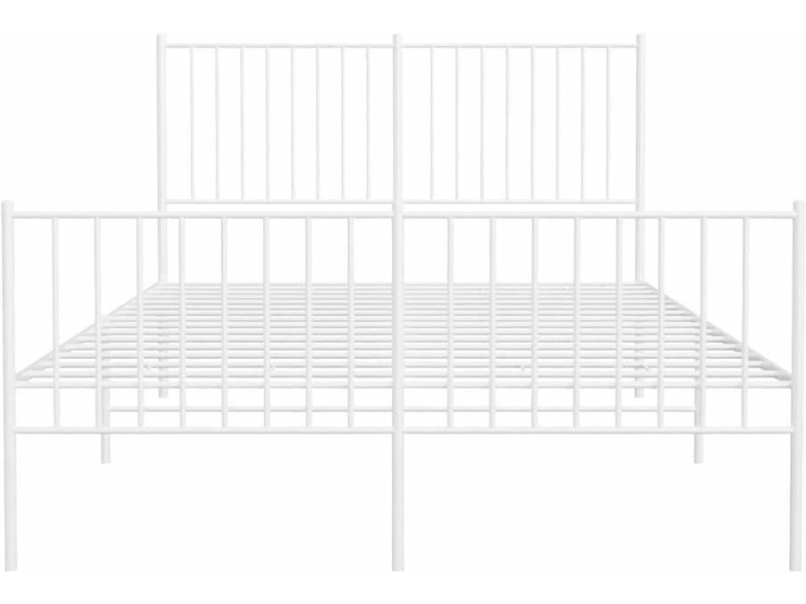 Estructura cama metal con cabecero y estribo blanco 135x190 cm