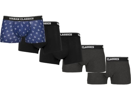 Conjunto de 5 Boxers URBAN CLASSICS Algodón Hombre (S - Multicolor)