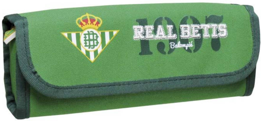 Real Betis Balompié estuche portatodo desplegable producto oficial del con solapa y cremallera color v 60293 22x8x4