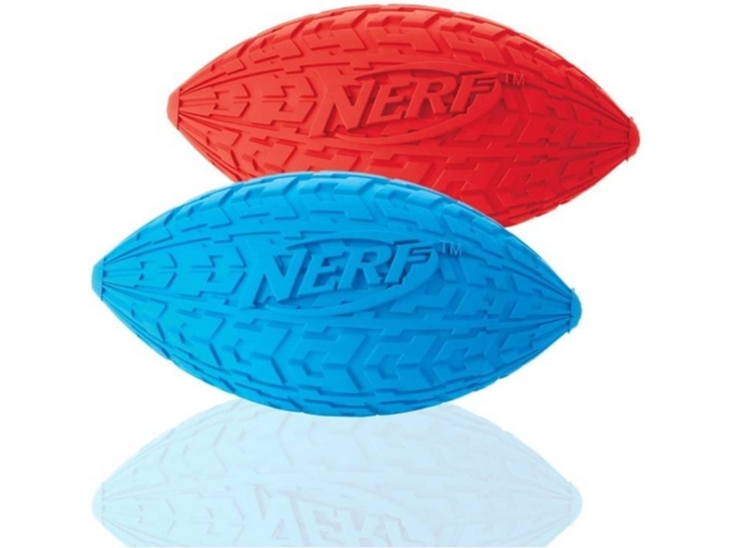 Pelota para Perros NERF Tire Squeak Azul y Rojo (M- 2 und)