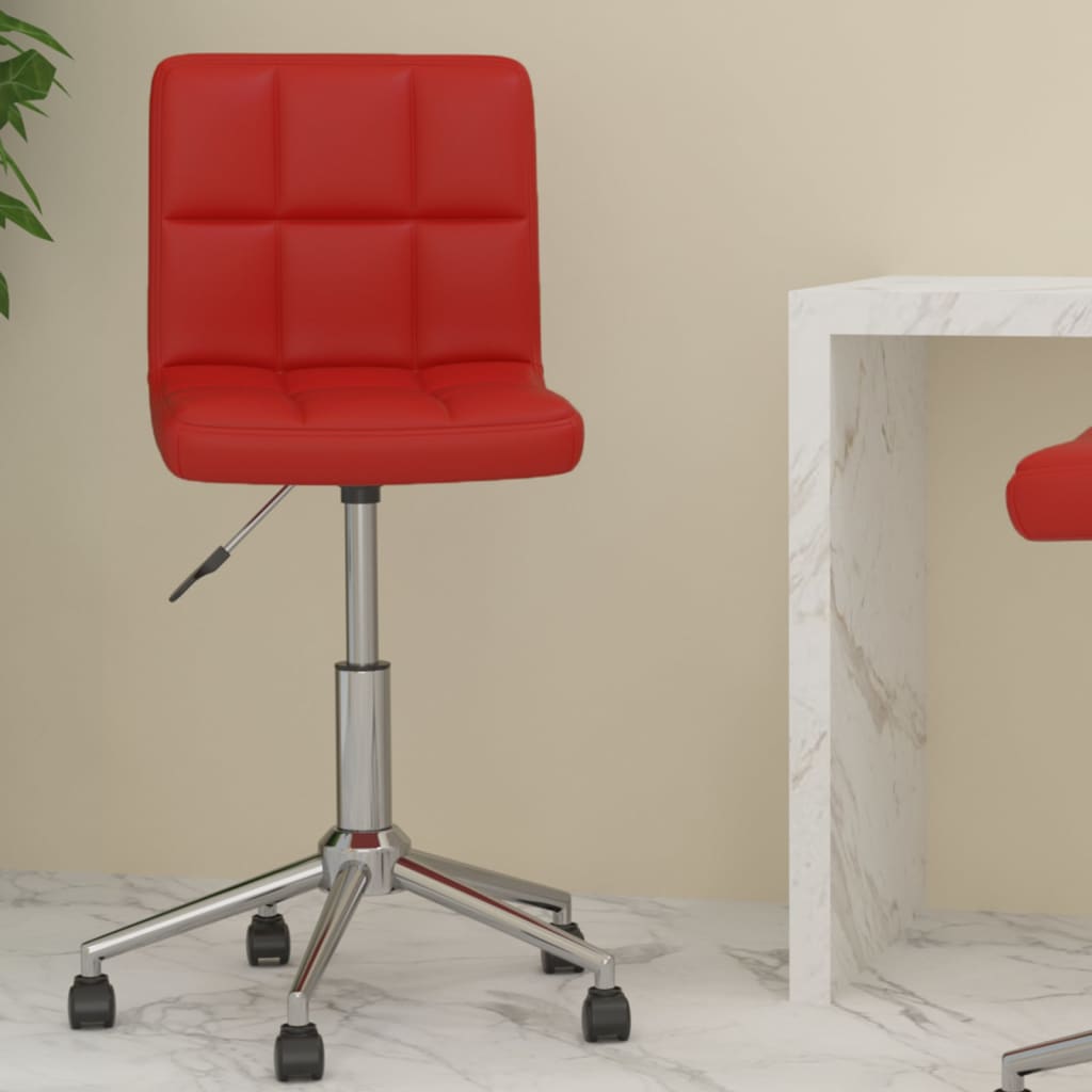 Silla de Oficina VIDAXL Giratoria Rojo (Cuero artificial - 40 x 47 x (74.5-86) cm)