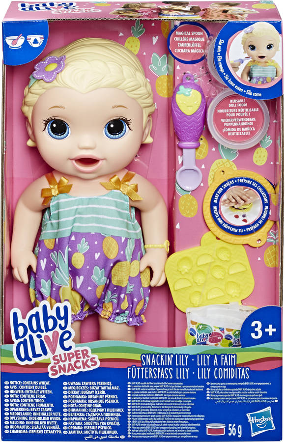 Baby Alive Snackin lily bld hair multicolor hasbro e5841eu4 colormodelo surtido bebé de jugar blonde edad 3