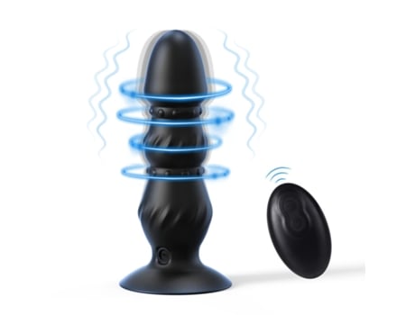 Vibrador de silicona con control remoto inalámbrico con 10 modos de vibración para adultos (negro) VEANXIN