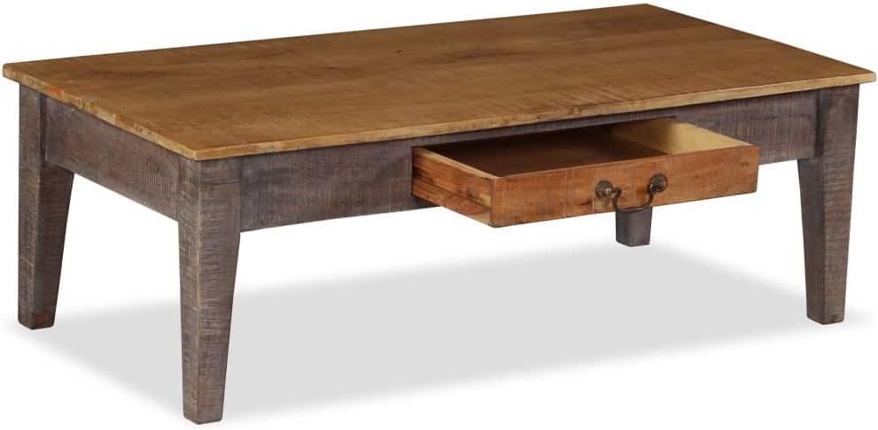 Mesa de Centro ART PLANET Madera Maciza Vintage (118x60x40cm)