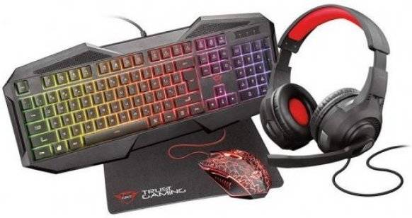 Bundle Gaming TRUST Gxt 1180 Rw 4 En 1 (Membrana - Español - Negro)