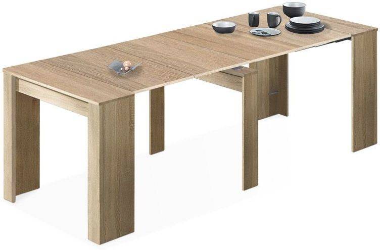 Mesa HABITDESIGN Multifunciones (Roble Canadian - Melamina - 50 - 97,5 - 144 - 190 - 235 x 78 x 90 cm)