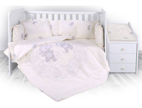 Juego de Cama para Bebé LORELLI Trend Renforce Happy Hippo Beige (5 Piezas)