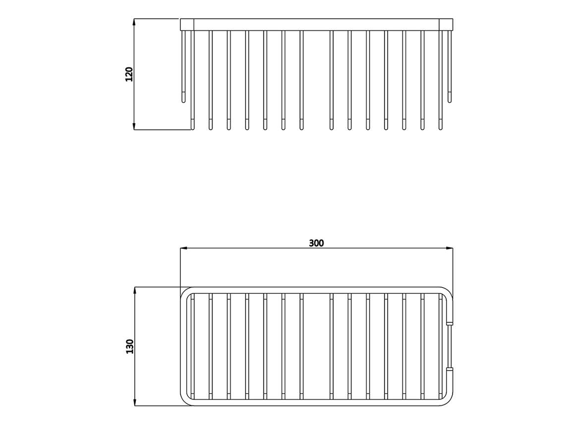 Cesta Portagel rectangular SIREX acabado aluminio cepillado fabricado en  aluminio