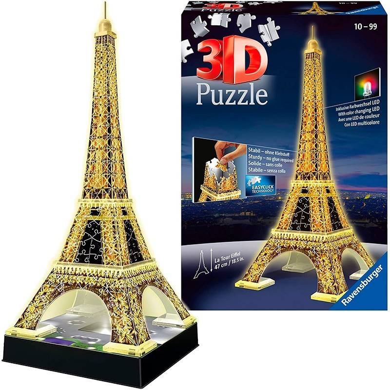 Puzzle RAVENSBURGUER Torre Eiffel: Edición Noche (Edad Mínima: 12 - 216 Piezas)