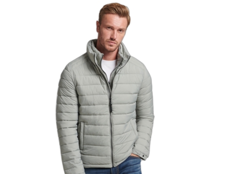 Abrigo para Hombre SUPERDRY (XL - Poliéster - Gris)