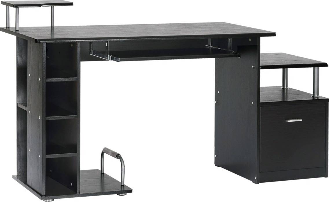 Escritorio HOMCOM 920-013 (Negro - 152 x 60 x 88 cm - MDF)