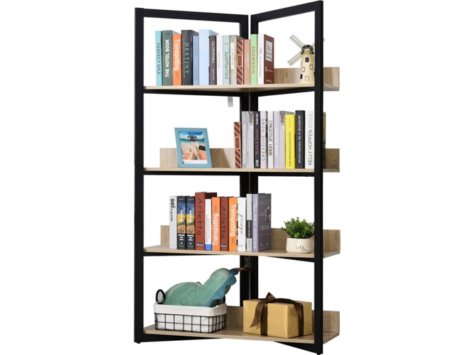 Estante Homcom 836214ak 90x39x160cm de 4 niveles librería diseño moderno gran espacio almacenamiento sistema antivuelco 90x39x160 color