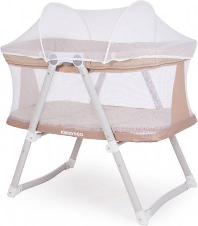 Kikka Boo Cuna colecho mom hasta 9 kg regulable en altura reclinable antireflux balanceo mosquitera bols beige