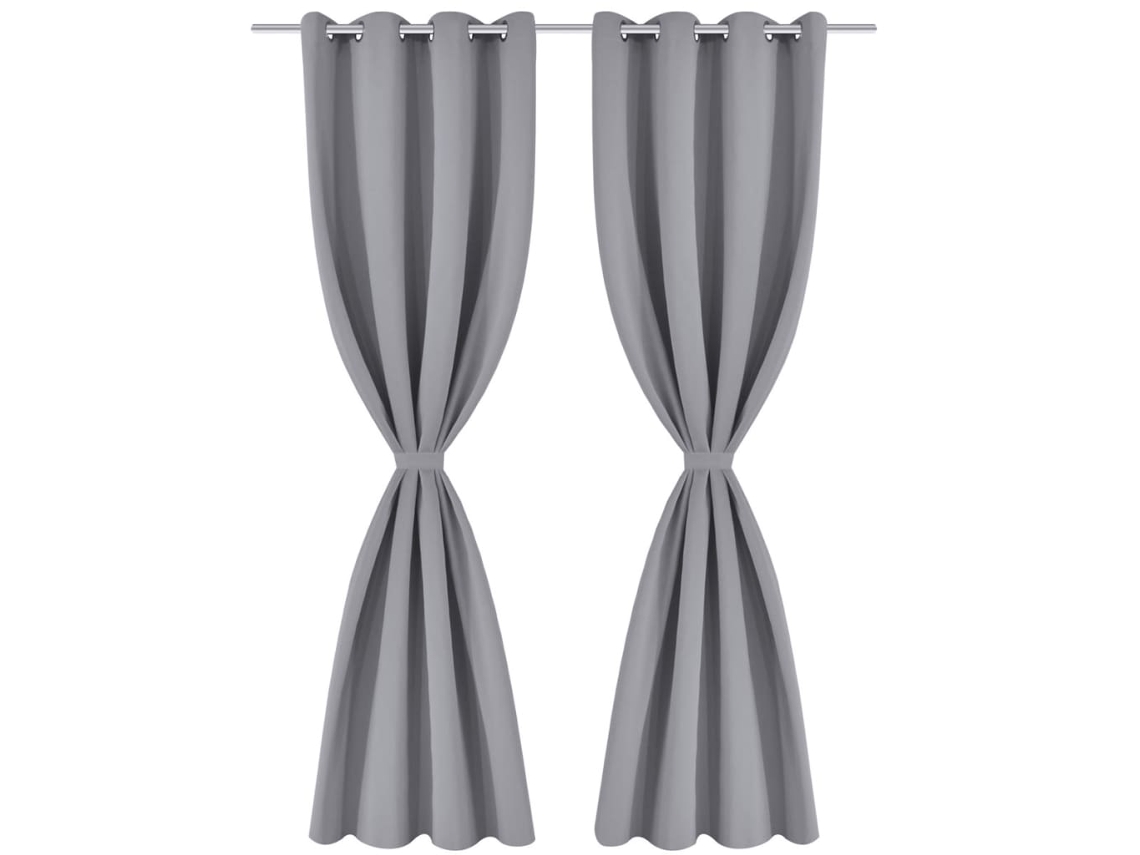 Maison Exclusive Cortinas opacas 2 piezas con ojales de metal 135x175 cm  gris