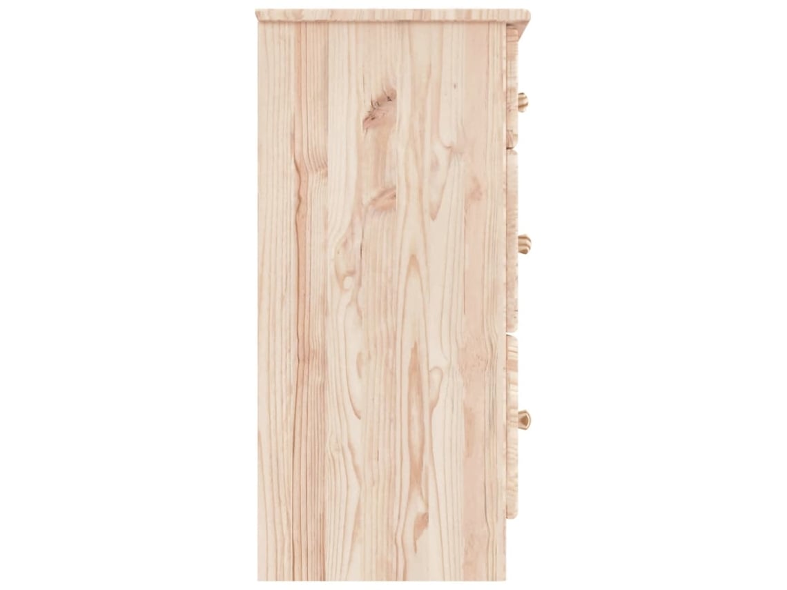 vidaXL Cómoda cajonera ALTA madera maciza pino 112x35x73 cm