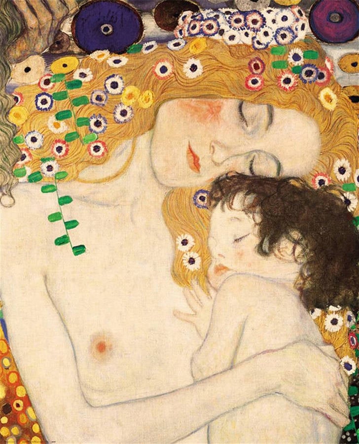 Legendarte Cuadro Lienzo digital las tres edades detalle gustav klimt decoración pared cm. 50x60