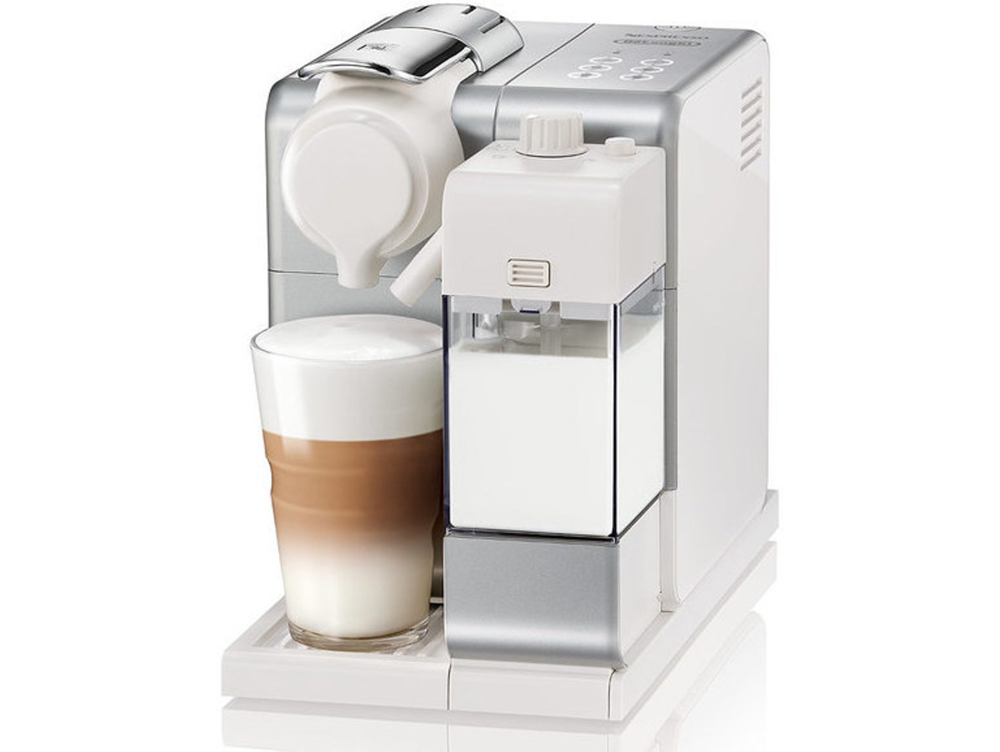 Cafetera Delonghi Nespresso lattissima touch en560.s plateado lattisima animation monodosis con leche 6 recetas seleccionables color incluye pack bienvenida 14 longhi 19 bares 0.9 09