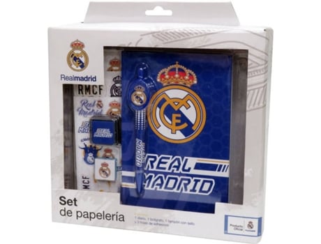 Real Madrid Set papelería en caja accesorios de sobremesa complementos oficina multicolor 60150