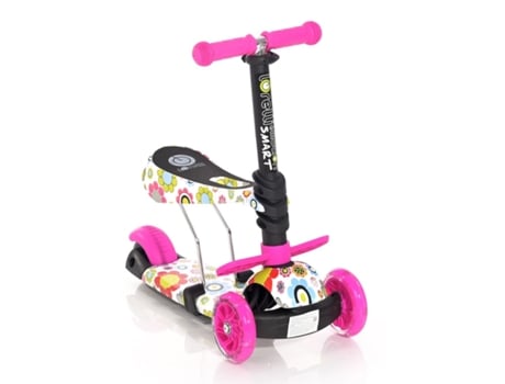 Scooter Infantil con Asiento SMART by Lorelli flores rosa