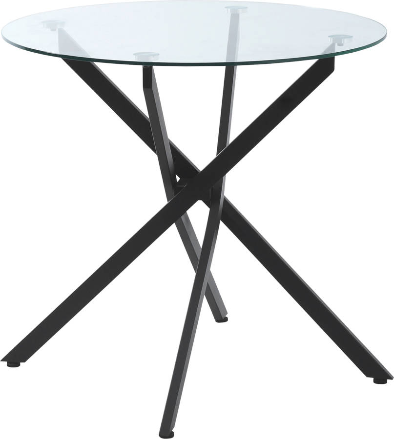 Mesa de Comedor HOMCOM 839-079 (Ø80 x 75 cm - Metal - Negro)