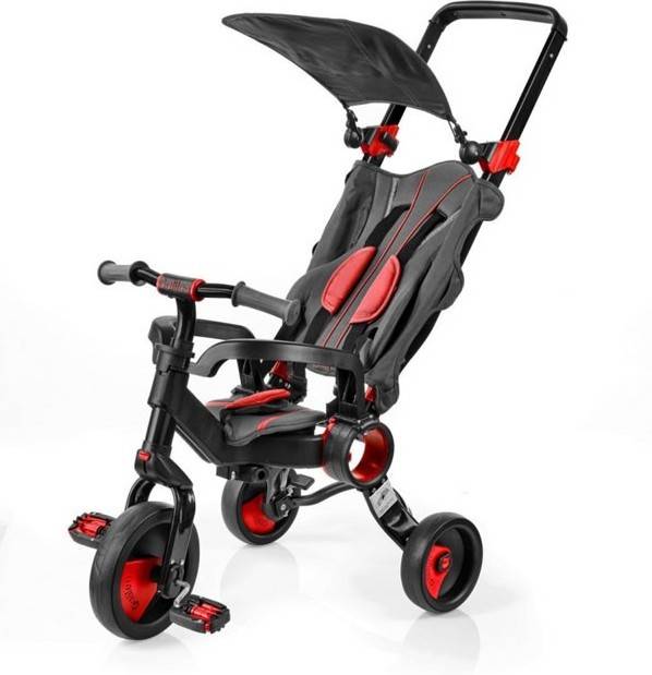 Triciclo TOIM Galileo Plegable Negro y Rojo