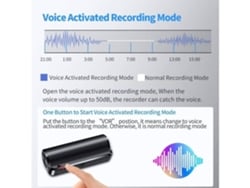 ENKERS Mini grabadora de voz oculta 600 horas Grabación de alta definición Grabación magnética digital profesional-4GbBlack