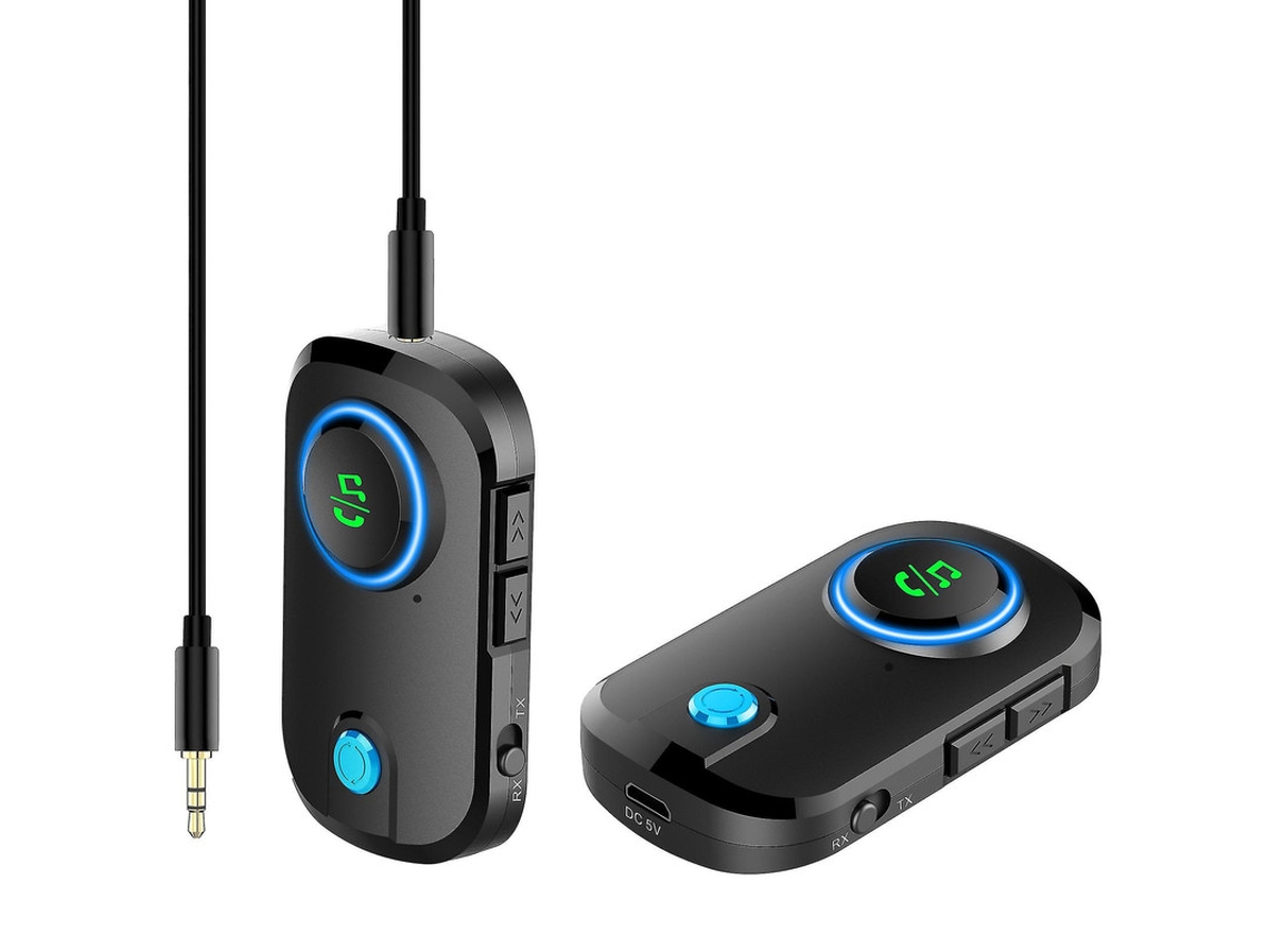 Nuevo transmisor receptor Bluetooth: adaptador 2 en 1 con bajo retardo,  doble enlace y códec AptX para sonido estéreo de alta fidelidad (negro)