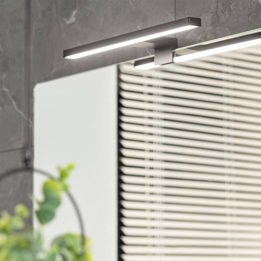 Ledkia Lighting Aplique espejo baño carl 5w negro blanco 2800k 3200k de pared pc 4.5x11x30