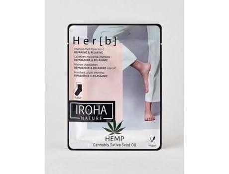 Mascarilla De Pies iroha nature repairing relaxing 1 par calcetines reparadores relajantes con aceite semilla cannabis 2