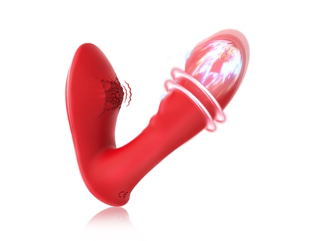 Vibrador de masaje portátil de 10 frecuencias para mujeres (rojo) VEANXIN