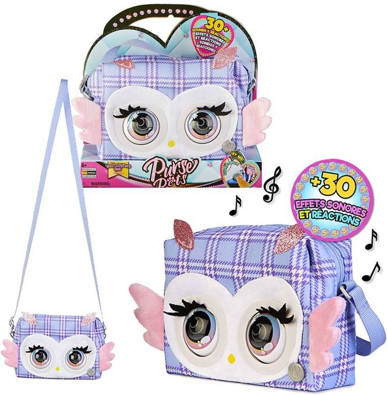 Muñeca SPIN MASTER Purse Pets Bolso Interactivo Buho (Edad Mínima: 5 Años)