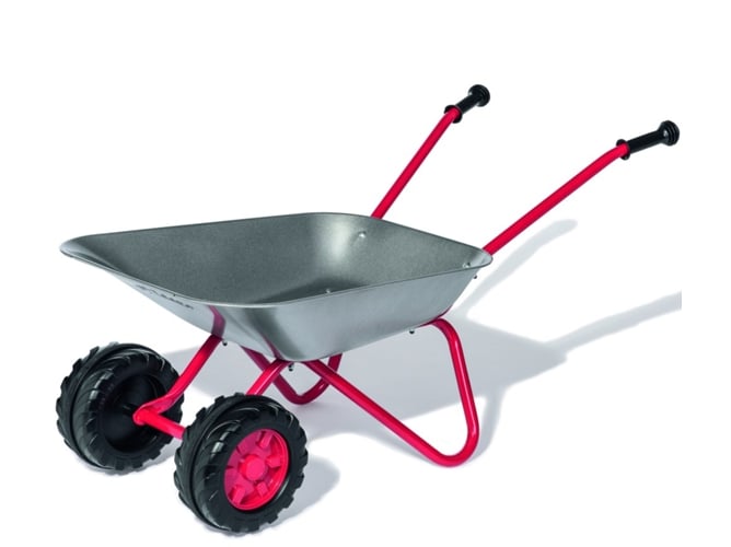 Carrito De Mano rollytoys metal gris y rojo con 2 ruedas toys