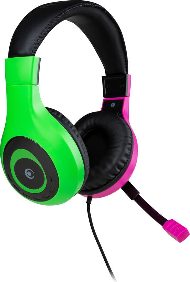 Auriculares Gaming BIGBEN Splatoon (Over Ear - Rosa y Verde)